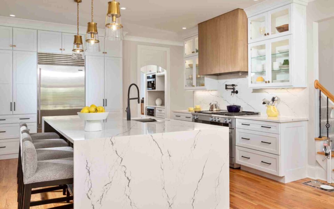 Waterfall Kitchen Island