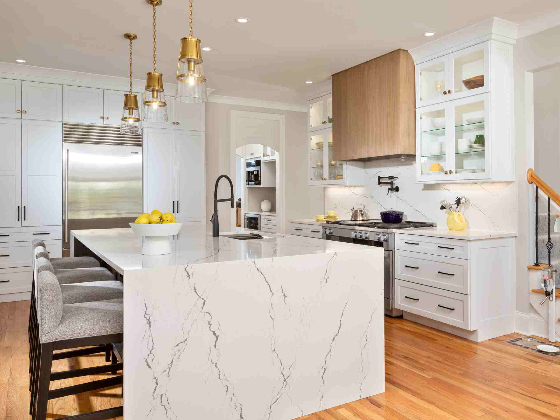 Waterfall Kitchen Island